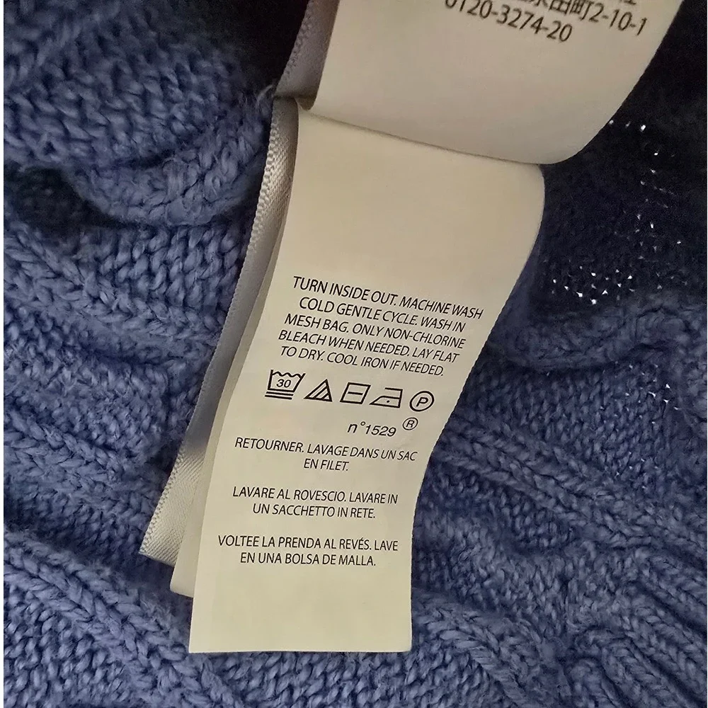 Polo Ralph Lauren Cable Knit Quarter Zip Sweater Mens XXL Blue Cotton Preppy